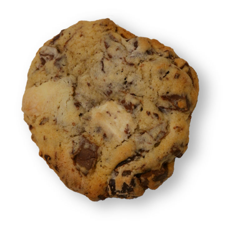 Photo of the product. Showcase is a triple chocolate cookie.